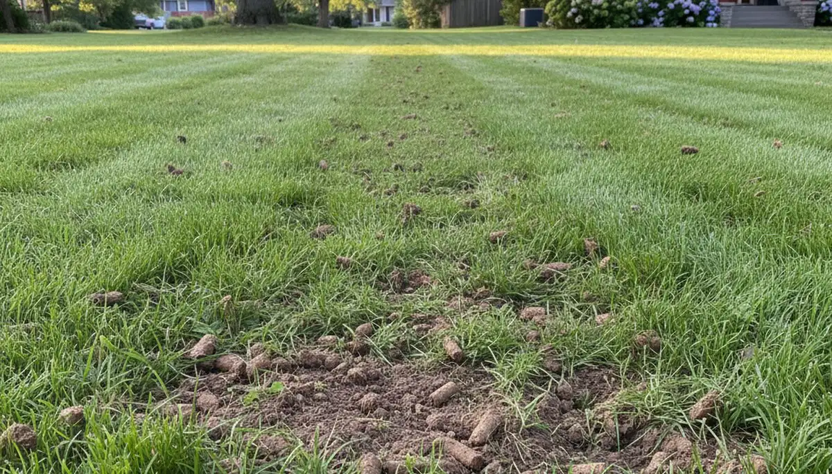 Spokane WA lawn recovering after professional aeration showing greener, denser grass and healthy soil