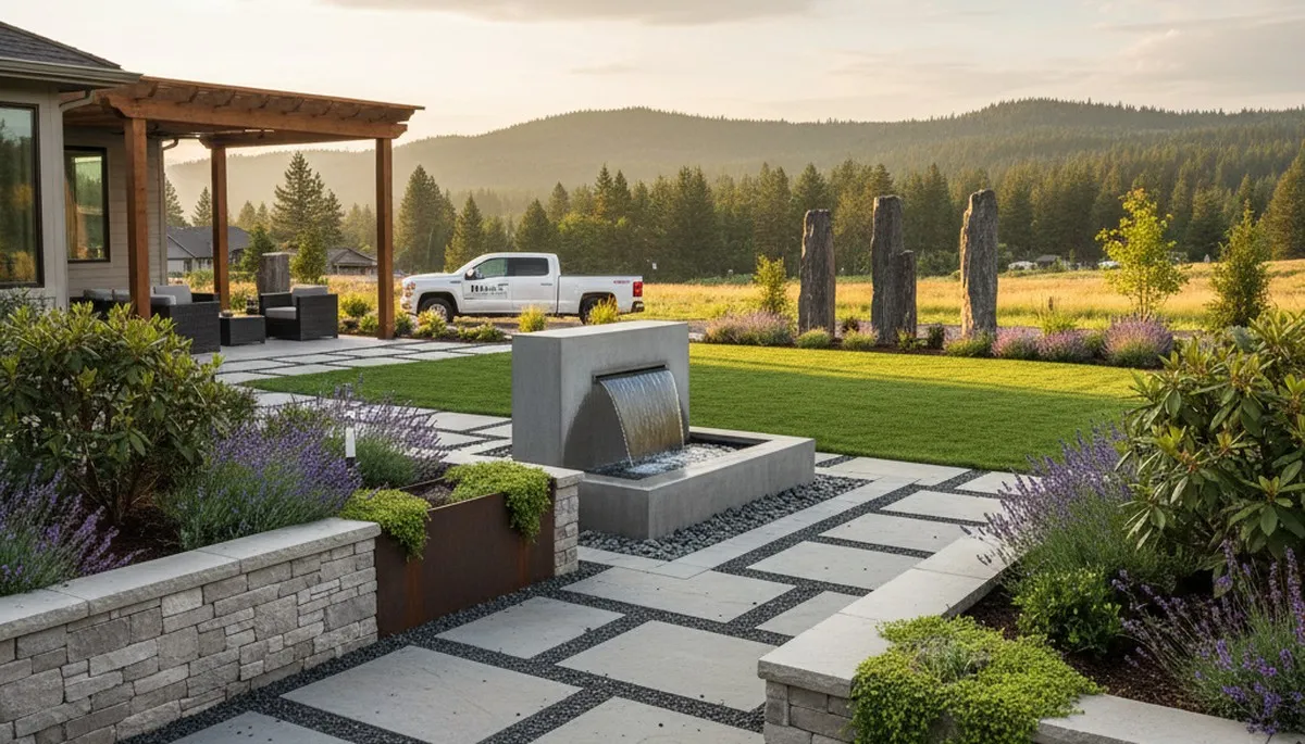 Landscaping crew serving Spokane, WA, providing professional landscape design and installation services