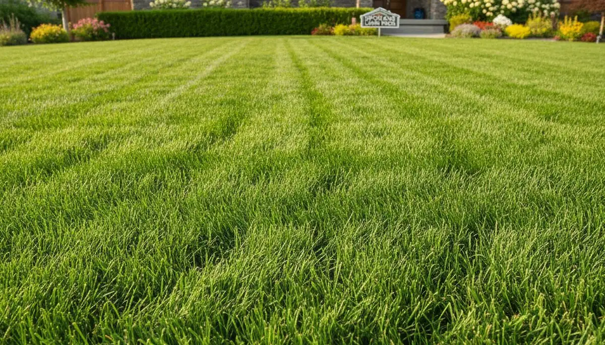 Lush green lawn in Spokane WA showing thick turf and healthy growth from professional lawn care services