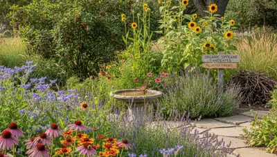 Organic native pollinator garden with bees and butterflies by Chop Chop Landscaping in Spokane, WA